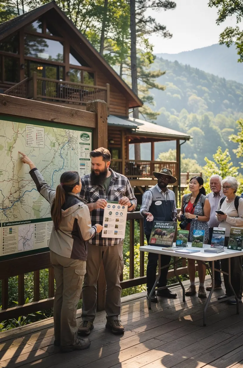 Пользователь изучает подробную карту с отмеченными достопримечательностями и рекомендациями внутри дорожного набора.